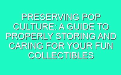 Preserving Pop Culture: A Guide to Properly Storing and Caring for Your Fun Collectibles